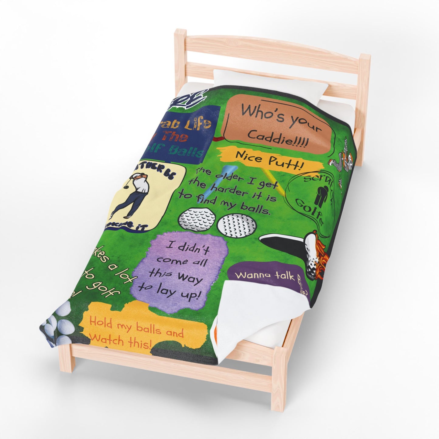 Fun Golf Blanket - Funny Golf Quotes, Cozy and Comfortable