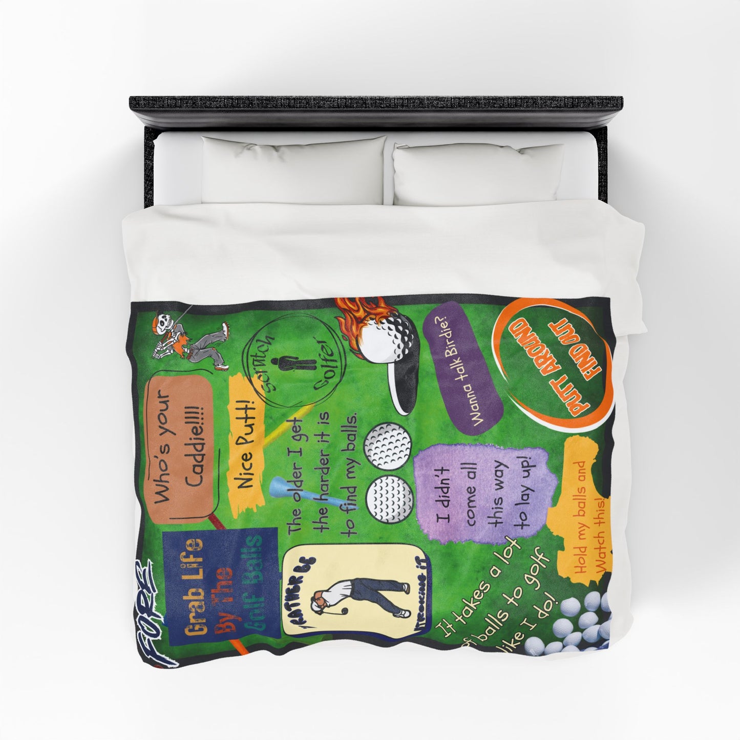 Fun Golf Blanket - Funny Golf Quotes, Cozy and Comfortable