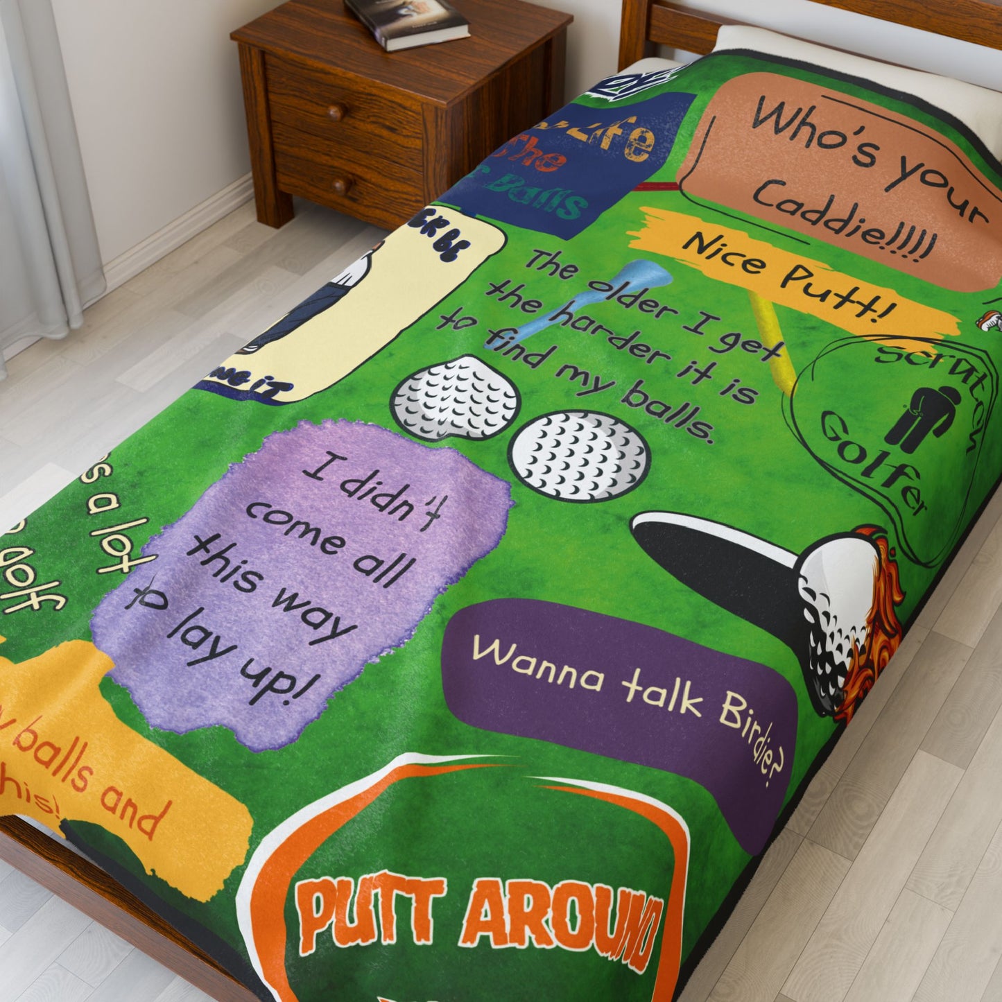 Fun Golf Blanket - Funny Golf Quotes, Cozy and Comfortable