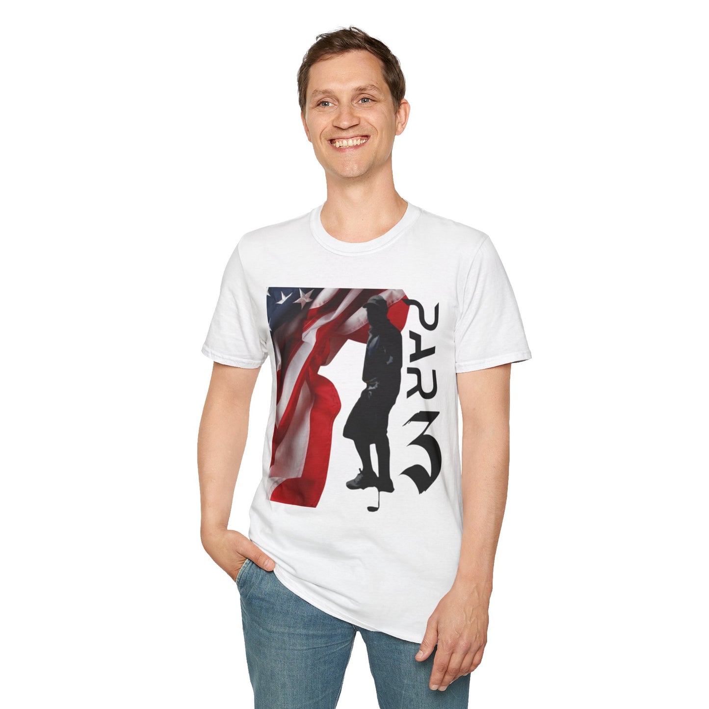 Par3s Softstyle T-Shirt with American Flag Design