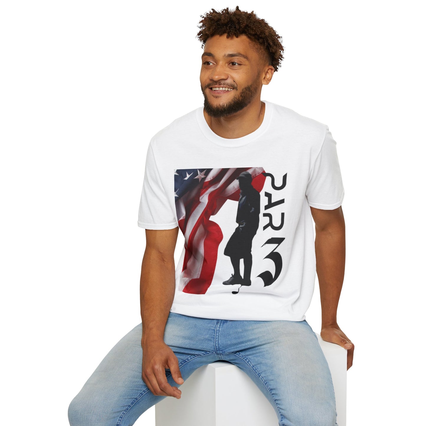 Par3s Softstyle T-Shirt with American Flag Design