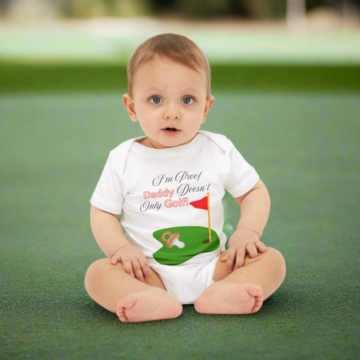 PAR3s - "Daddy Doesn't Only Golf!" - Bella+Canvas - Infant Jersey One Piece