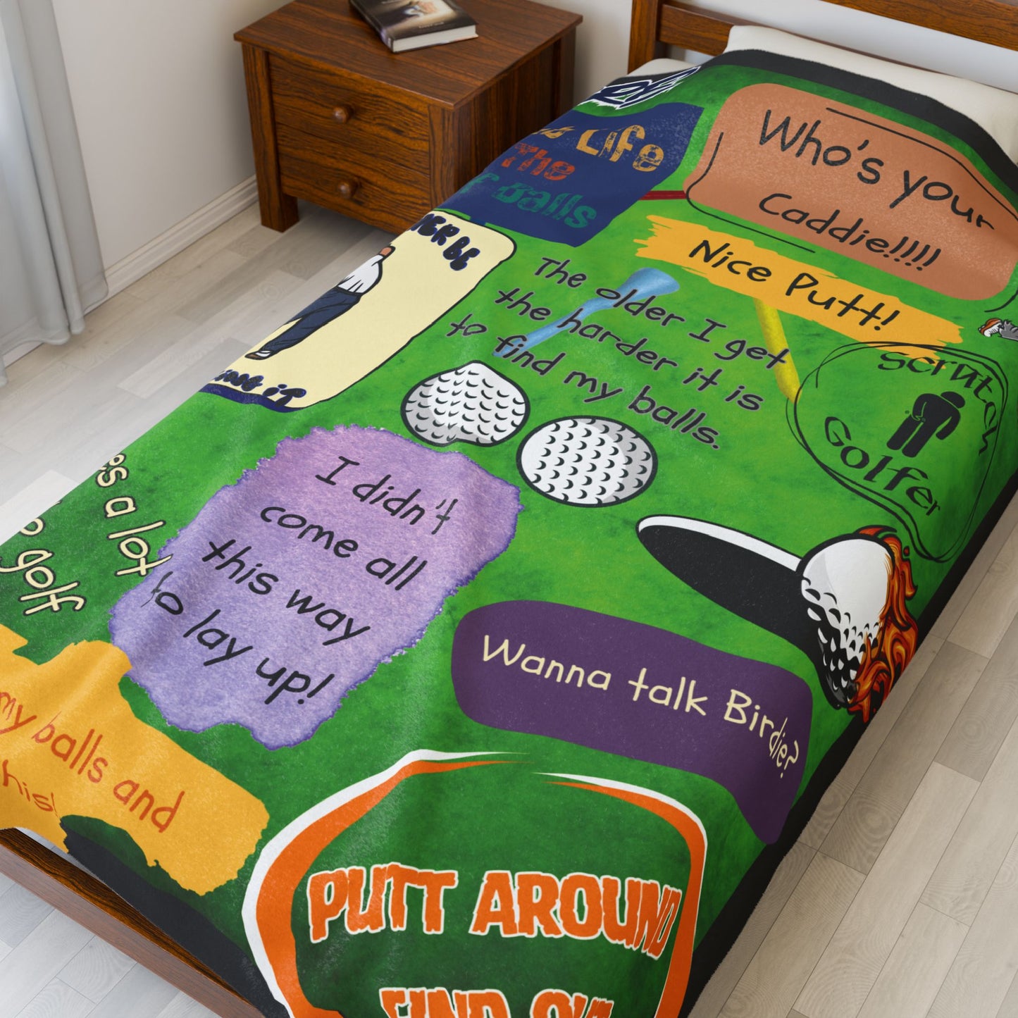 Funny Golf Blanket with Naughty Quotes: Plush Velveteen Throw | $47.99 Gift Idea