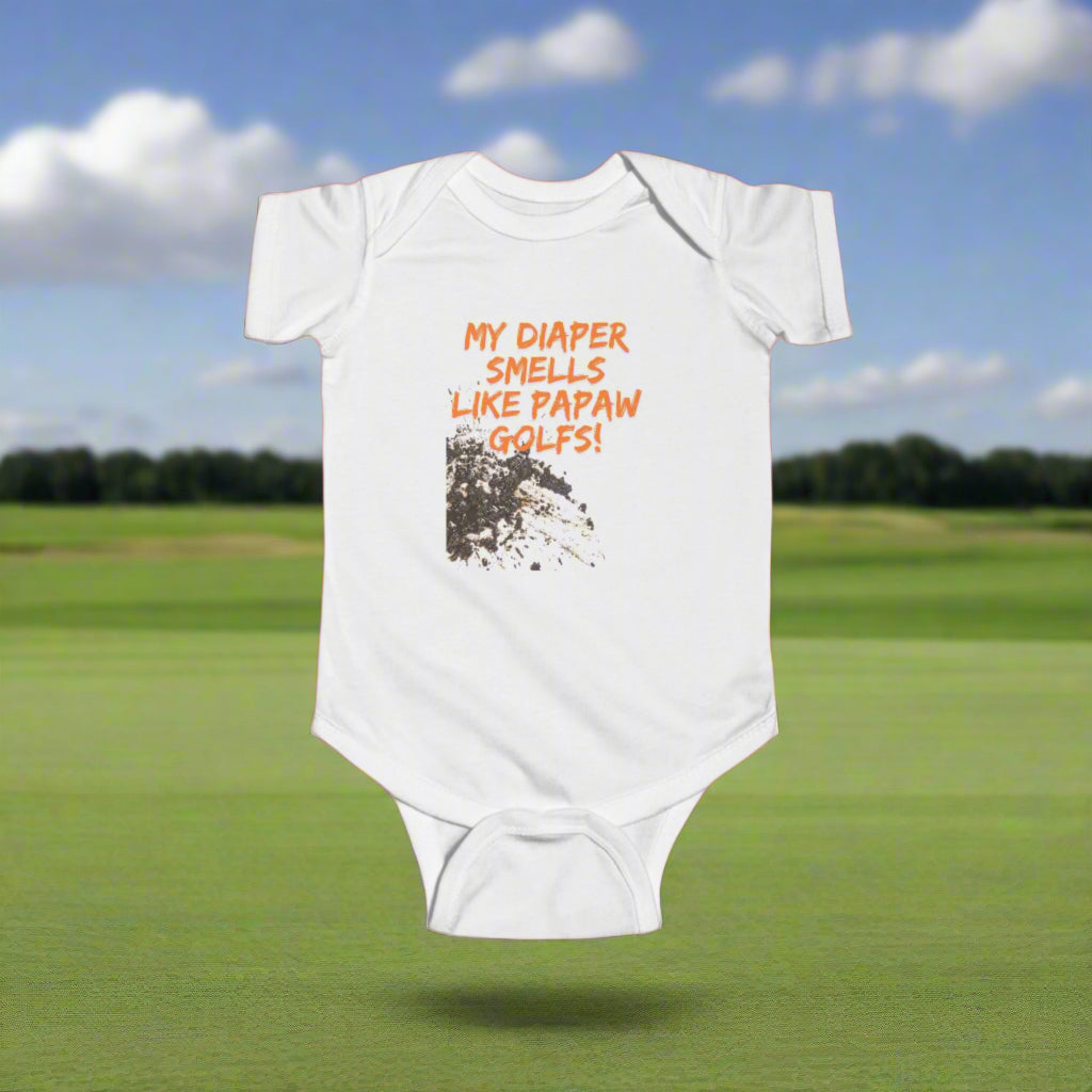PAR3s - 'My Diaper Smells Like Papaw Golfs!' - Onesie by Rabbit Skins