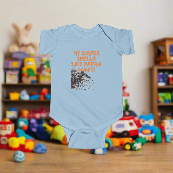 PAR3s - 'My Diaper Smells Like Papaw Golfs!' - Onesie by Rabbit Skins