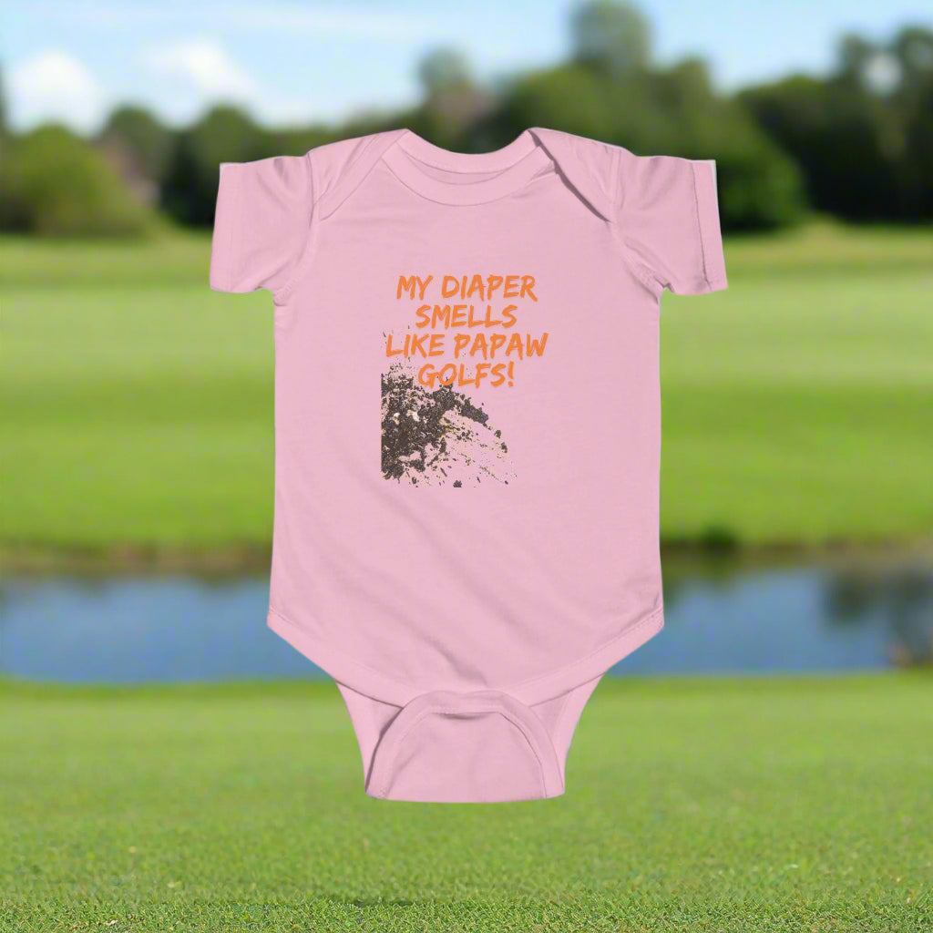 PAR3s - 'My Diaper Smells Like Papaw Golfs!' - Onesie by Rabbit Skins