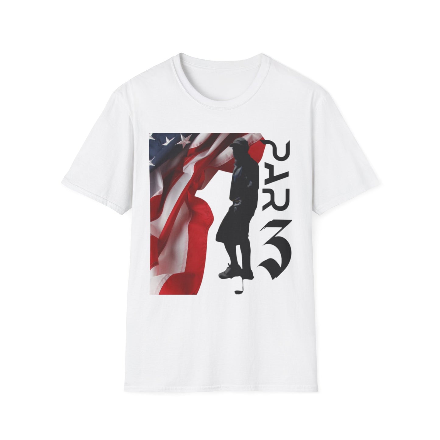 Par3s Softstyle T-Shirt with American Flag Design