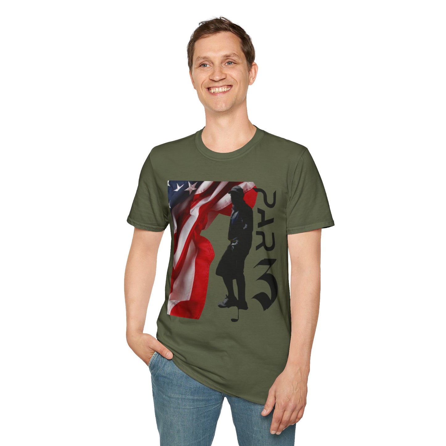 Par3s Softstyle T-Shirt with American Flag Design